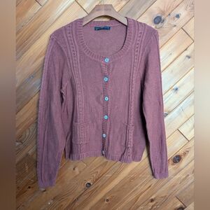 Peruvian Connection Button-Up Cardigan - Rust Size XL